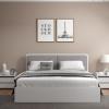 现代简约卧室板式床经济型高箱储物床烤漆抽屉床婚床双人床收纳床